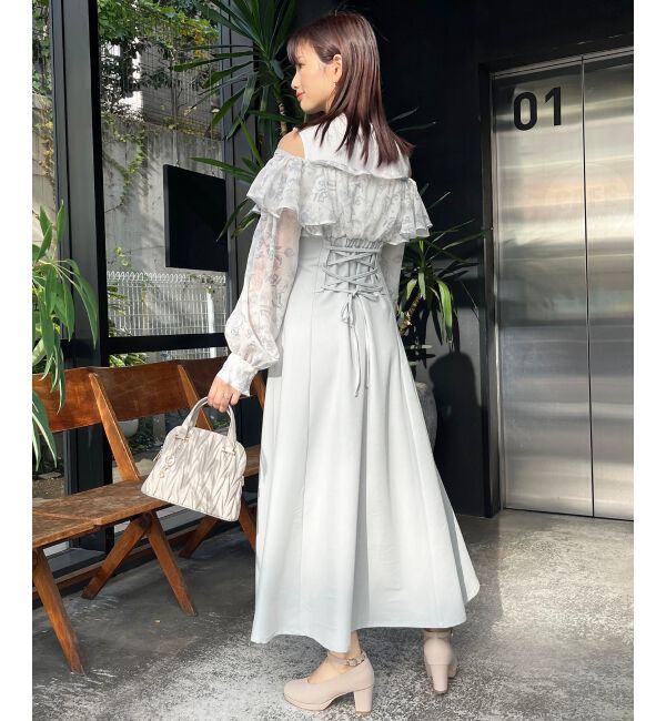  「ウエストきゅっとフリルワンピース」|ワンピース|