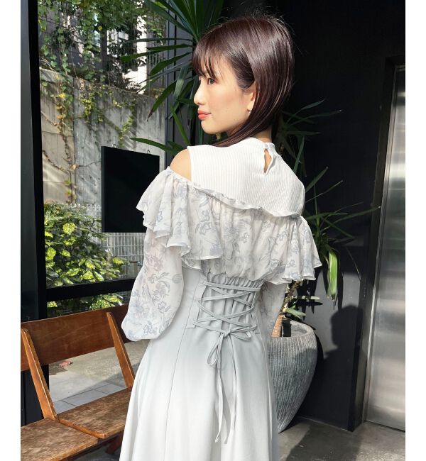  「ウエストきゅっとフリルワンピース」|ワンピース|