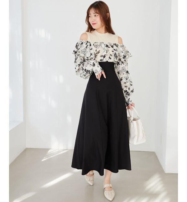  「ウエストきゅっとフリルワンピース」|ワンピース|