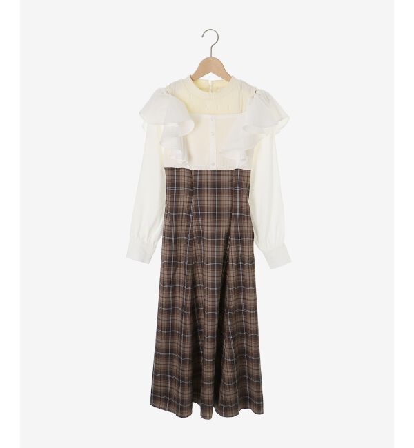  「ウエストきゅっとフリルワンピース」|ワンピース|