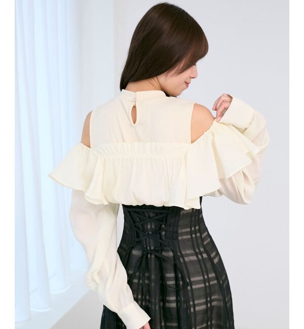  「ウエストきゅっとフリルワンピース」|ワンピース|