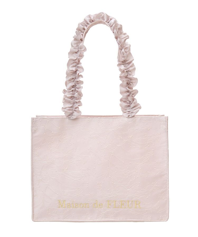 Maison de FLEUR「レースフリルハンドルスクエアトートMバッグ」|トートバッグ|
