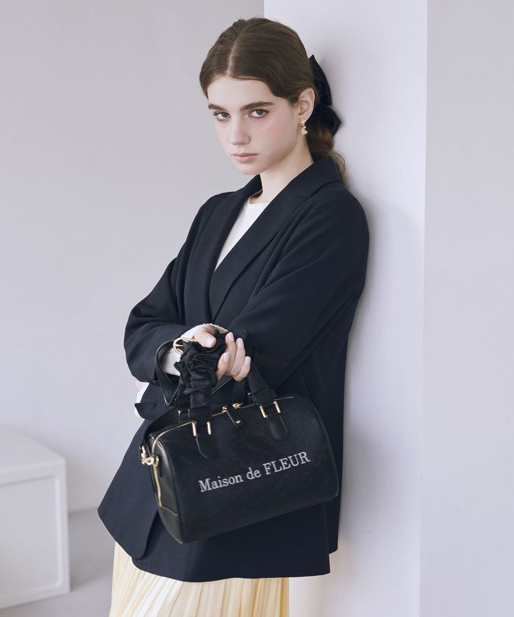 Maison de FLEUR「レース2Wayボストンバッグ」|ハンドバッグ|ブラック