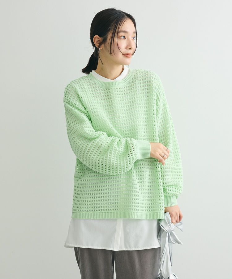 Green Parks「メッシュニットチュニック」|ニット・セーター|