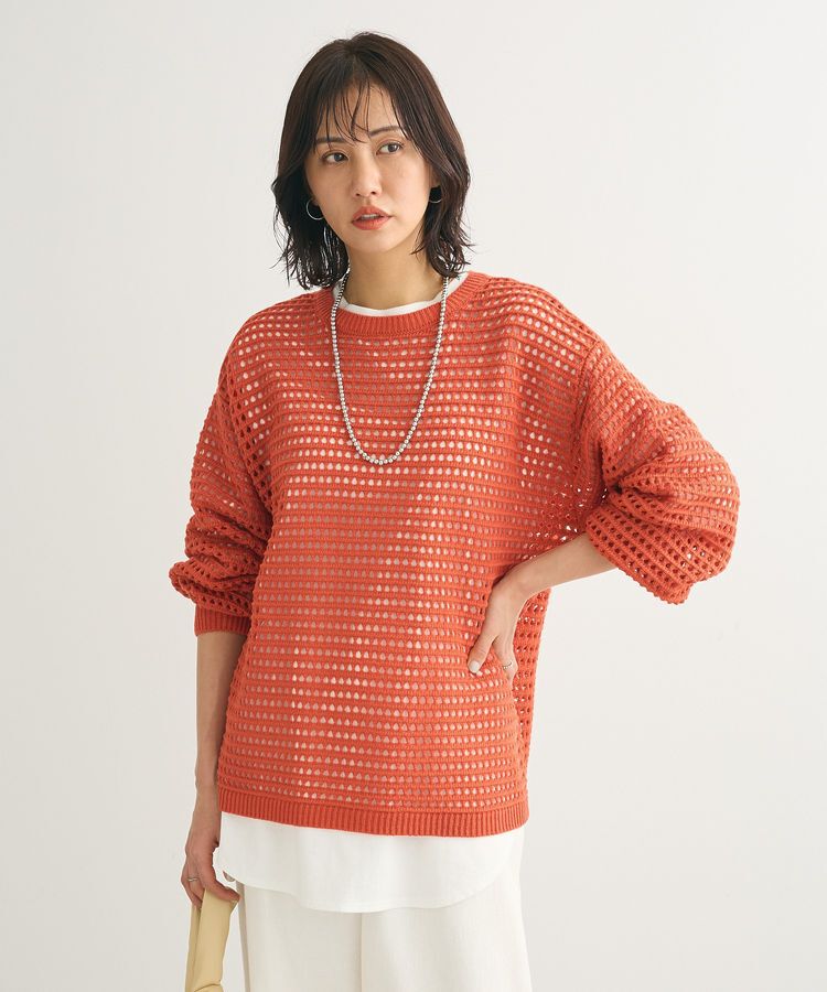 Green Parks「メッシュニットチュニック」|ニット・セーター|