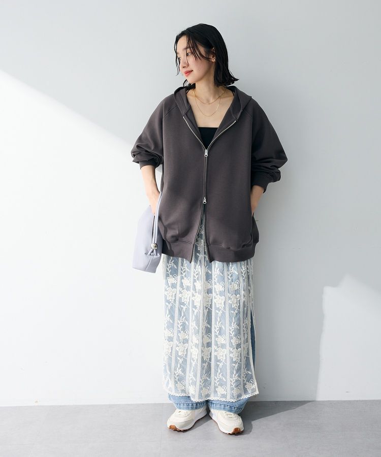 Green Parks「デニムタックワイドパンツ」|デニム|