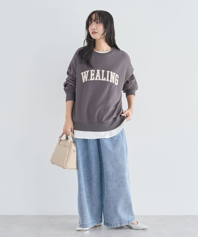 Green Parks「デニムタックワイドパンツ」|デニム|