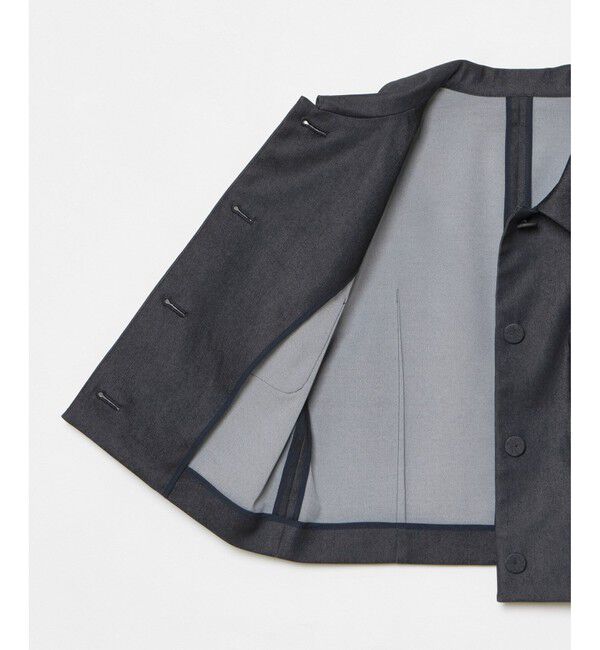 LOULOU WILLOUGHBY「【LOULOU WILLOUGHBY】シャンブレー半袖ジャケット」|テーラードジャケット|