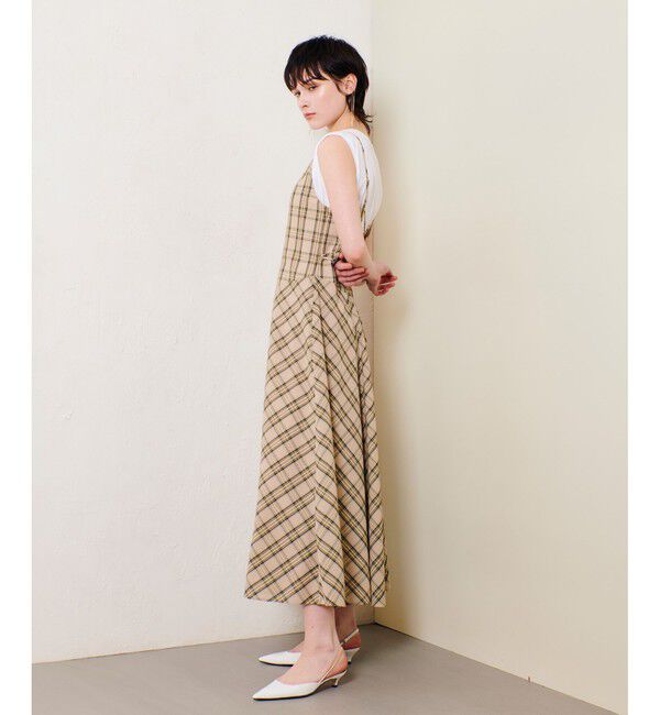 allureville「チェックバックコンシャスキャミワンピース」|ワンピース|