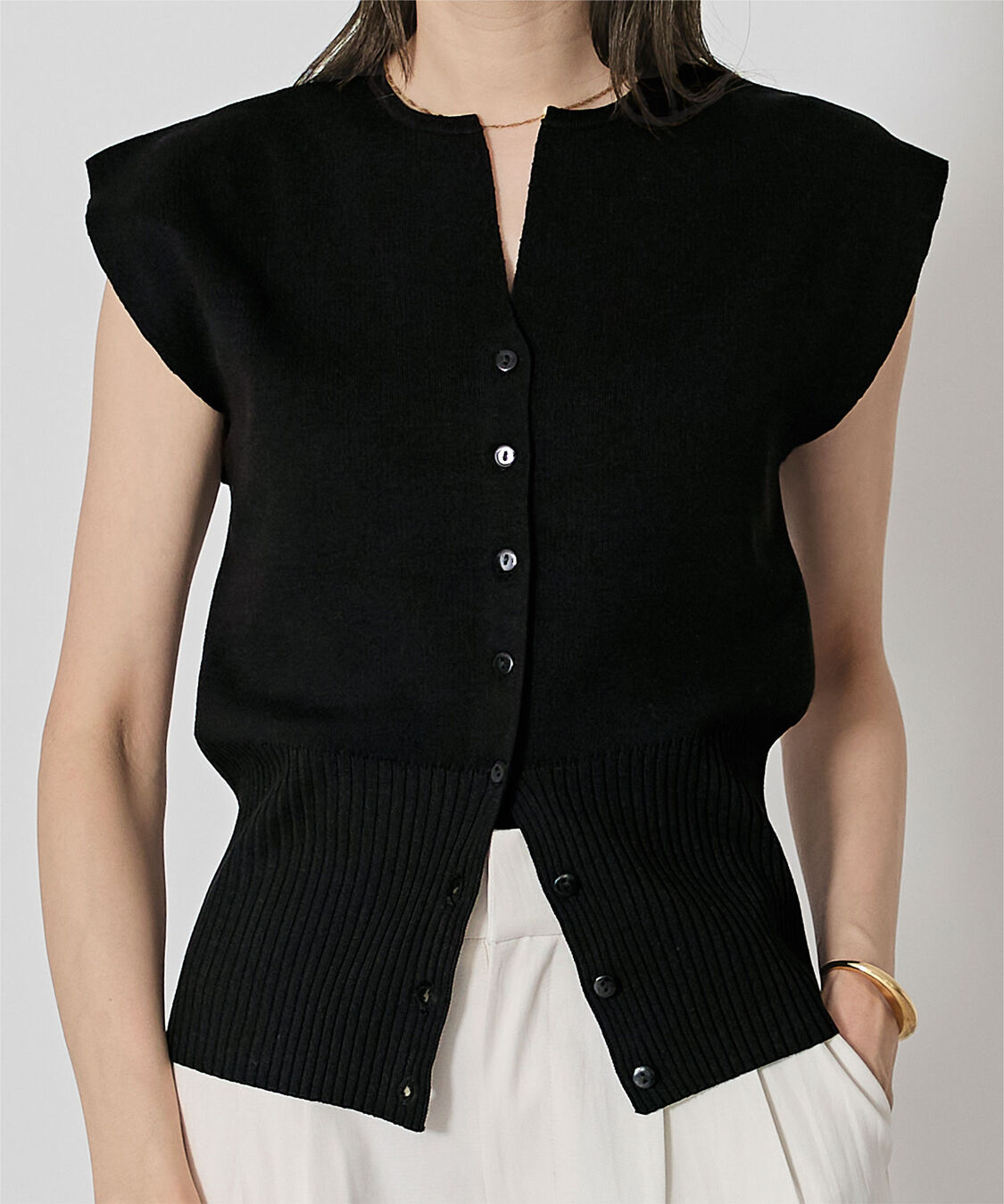 ur's「ウエストシェイプキーネックニット」|ニット・セーター|