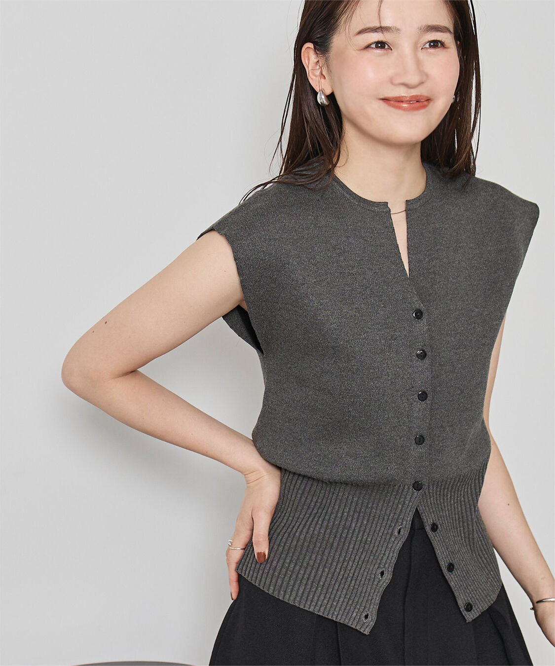 ur's「ウエストシェイプキーネックニット」|ニット・セーター|