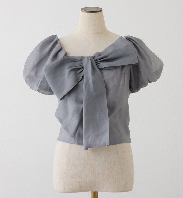  「ビッグリボンブラウス」|シャツ・ブラウス|チャコールグレー