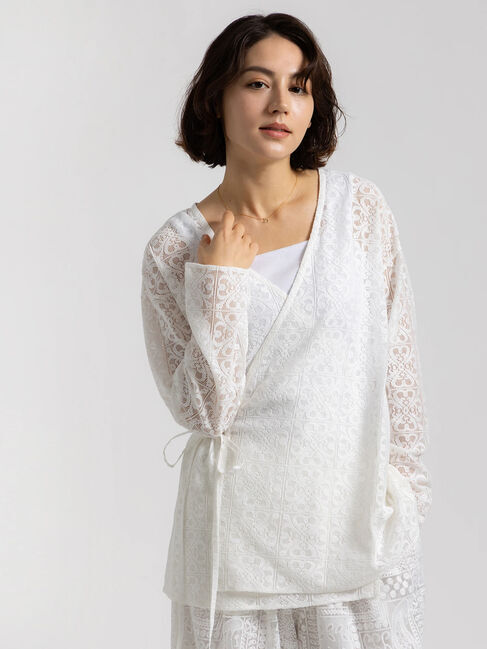 Te chichi「【Atelier ChouChou】パネルレースカシュクールブラウス(セットアップ可)」|シャツ・ブラウス|オフホワイト