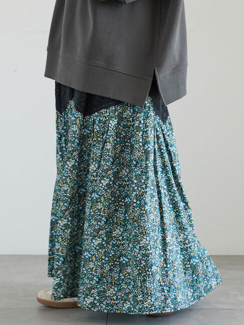 Samansa Mos2「柄アソートティアードレーススカート」|スカート|