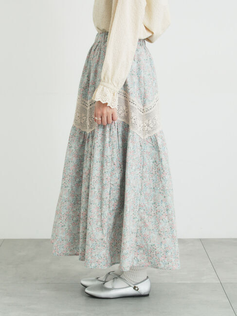 Samansa Mos2「柄アソートティアードレーススカート」|スカート|