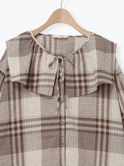 Samansa Mos2「【Cross&times;Linen】セーラーカラーブラウス」|シャツ・ブラウス|