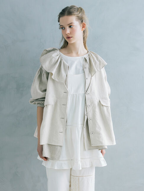 Samansa Mos2「【Cross&times;Linen】セーラーカラーブラウス」|シャツ・ブラウス|