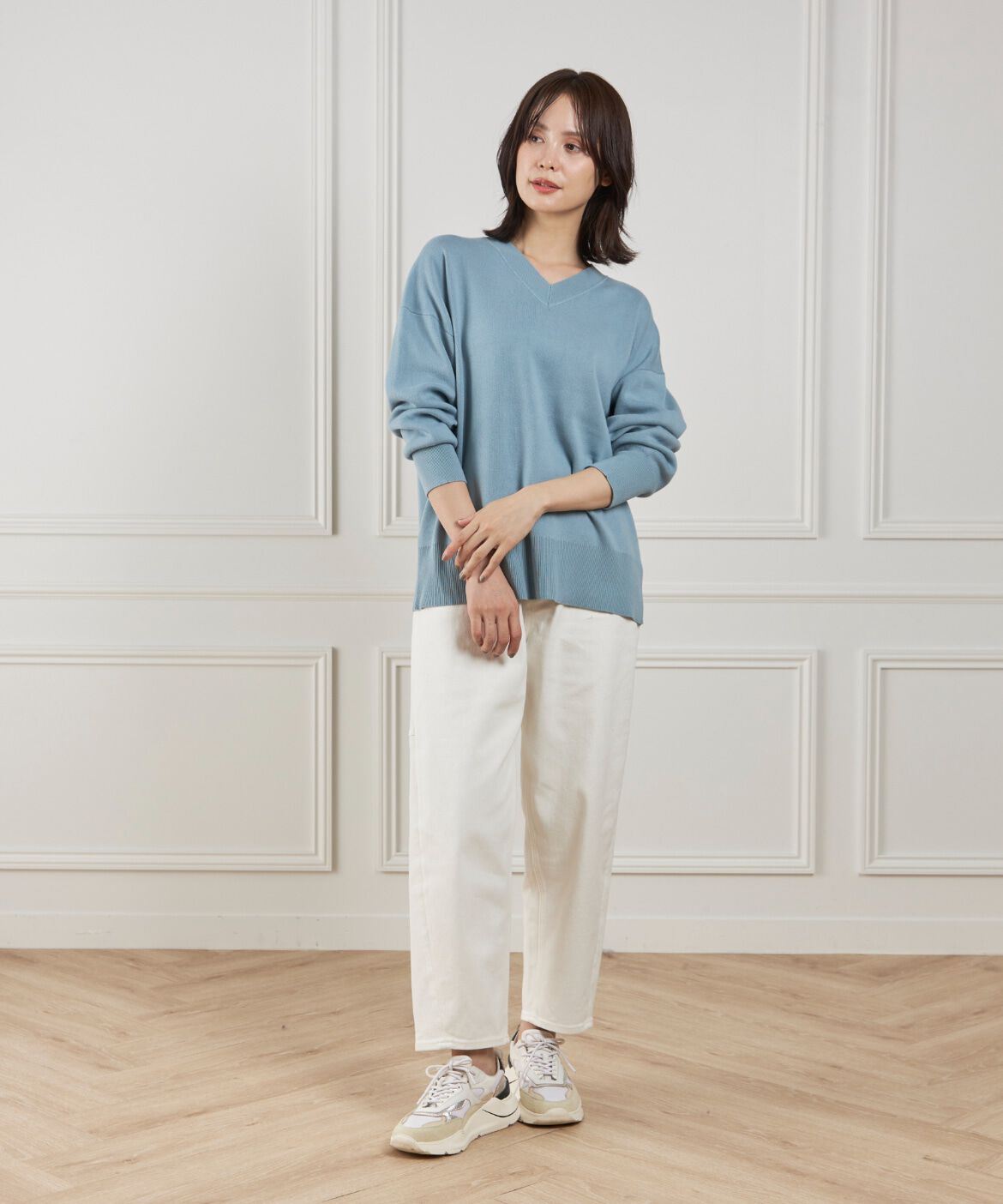 DAY by DAY it&rsquo;s international「Vネックニットプルオーバー《Melty air organic cotton》」|ニット・セーター|