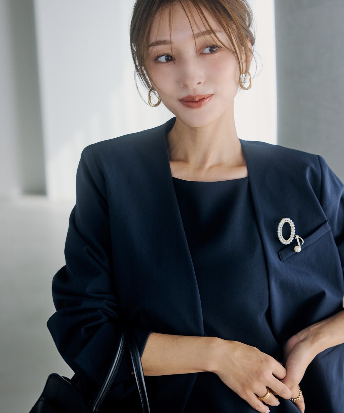 Maglie le cassetto「《M Maglie le cassetto&times;吉田理紗》オーバルパールブローチ」|ブローチ・コサージュ|