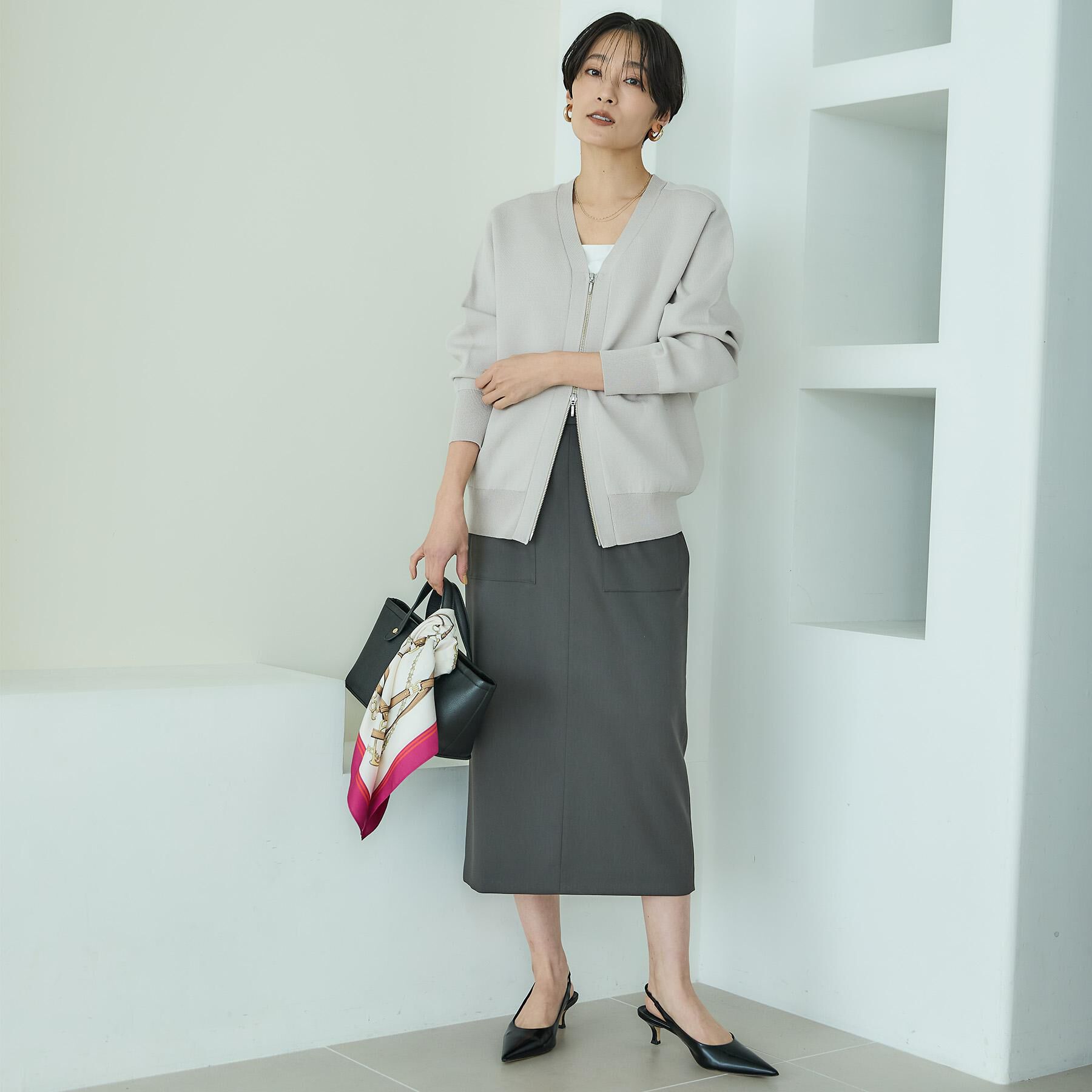 UNTITLED「【ストレッチ性/洗える】アウトポケット ナロースカート」|スカート|