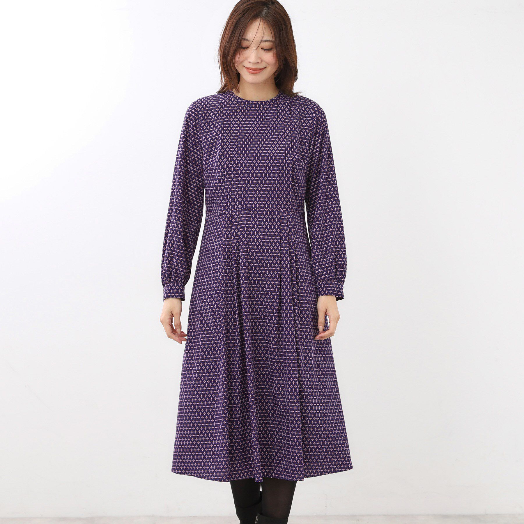 Reflect「【通勤にもお出かけにも◎】ジオメプリントクラシカルワンピース」|ワンピース|