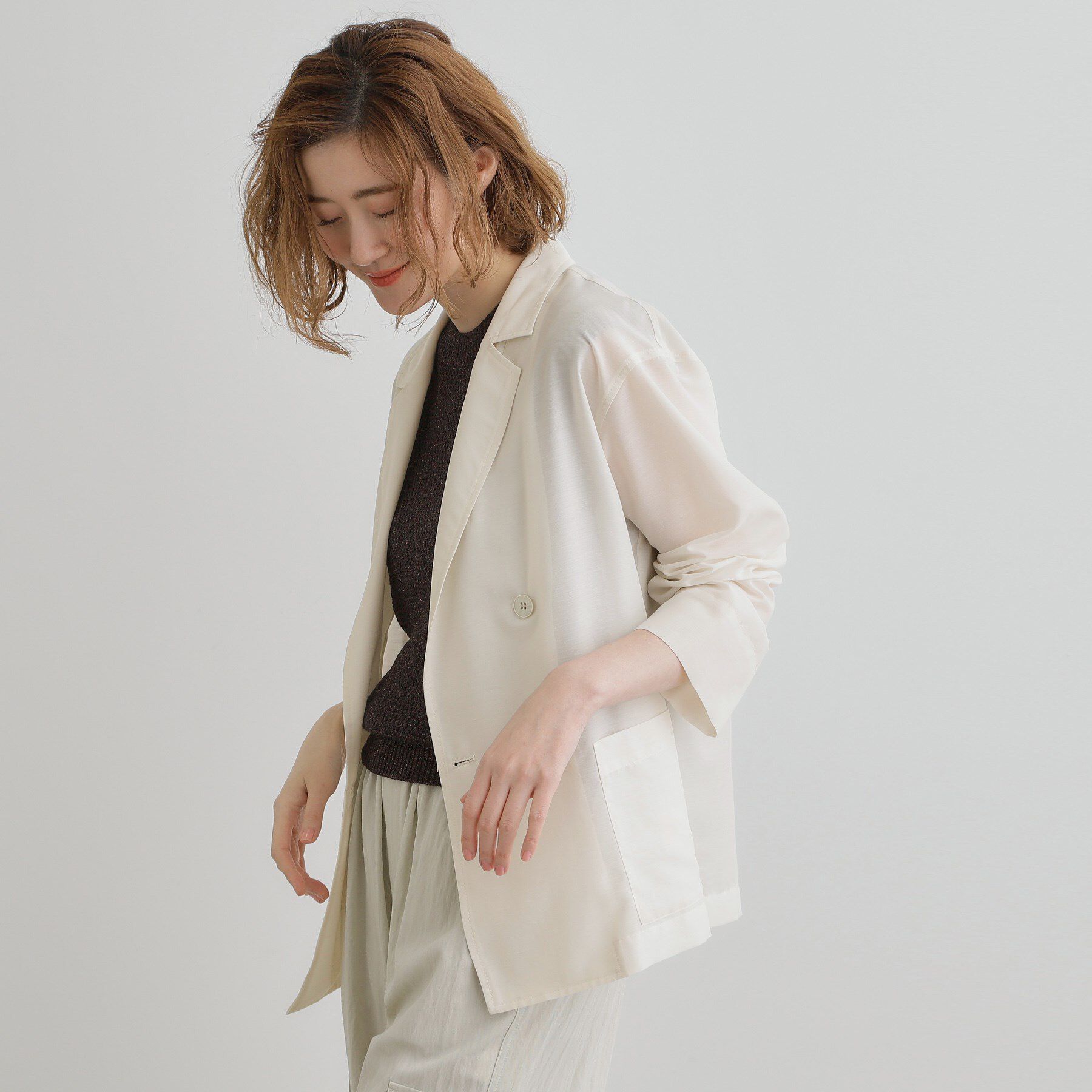 grove「【洒落感際立つ羽織アイテム】シアーテーラードジャケット」|テーラードジャケット|