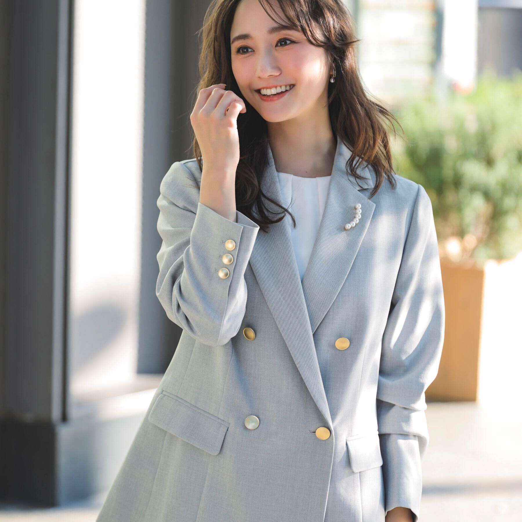 grove「【マシンウォッシュ/防シワ】ダブルテーラードジャケット【着回しカセット】」|テーラードジャケット|