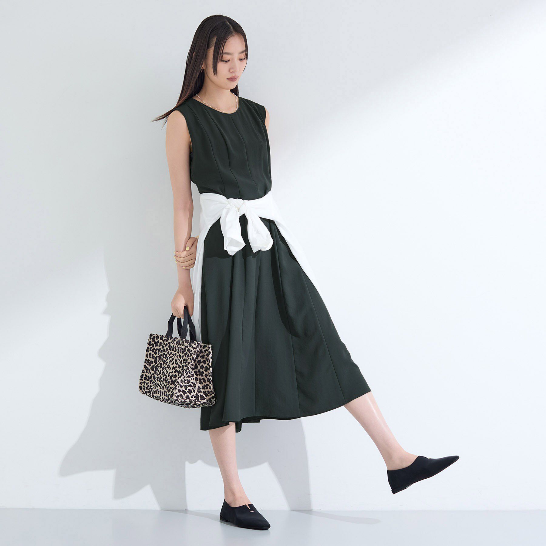 INDIVI「【美シルエット】ノースリーブワンピース」|ワンピース|