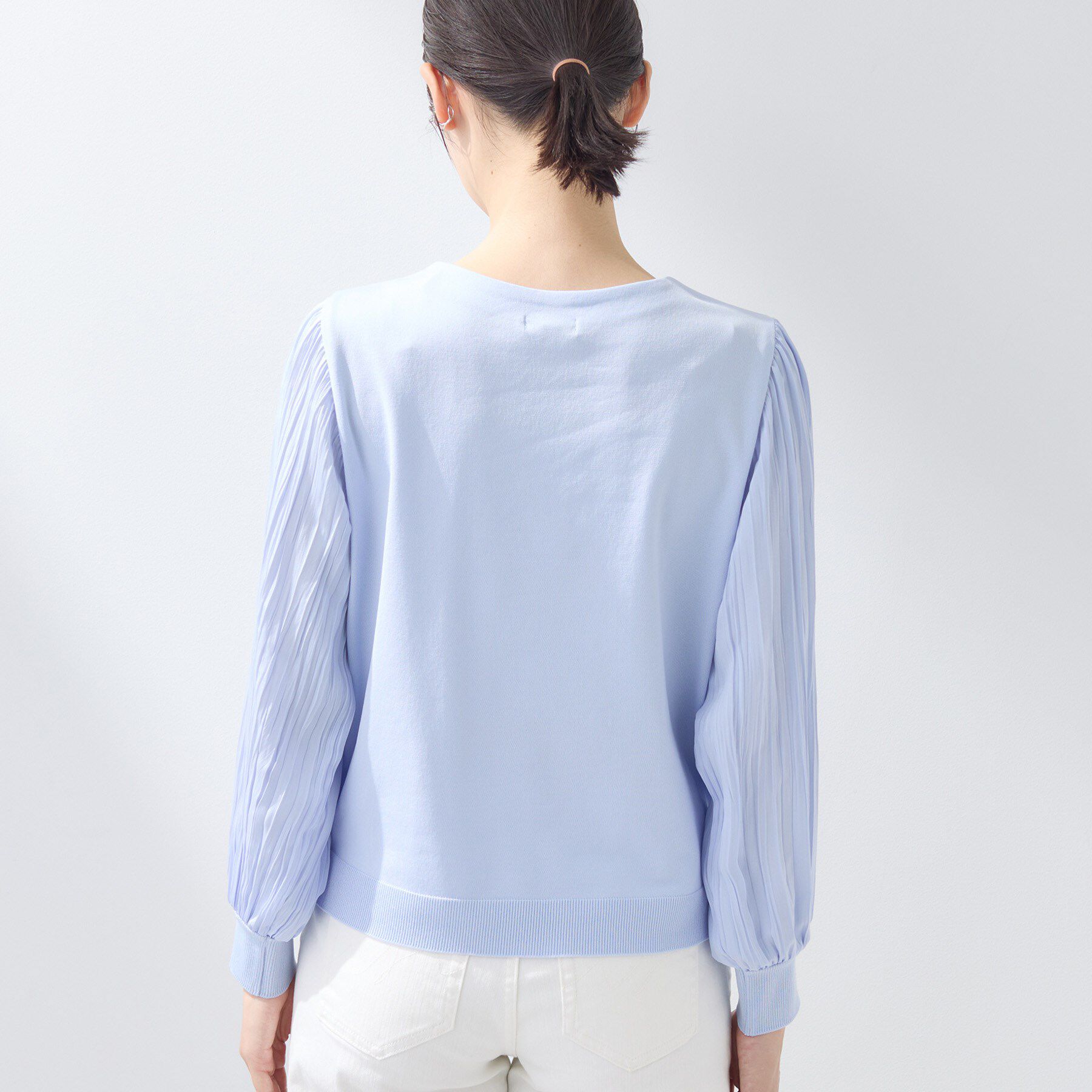 INDIVI「【洗える／華やか】袖プリーツニット」|ニット・セーター|