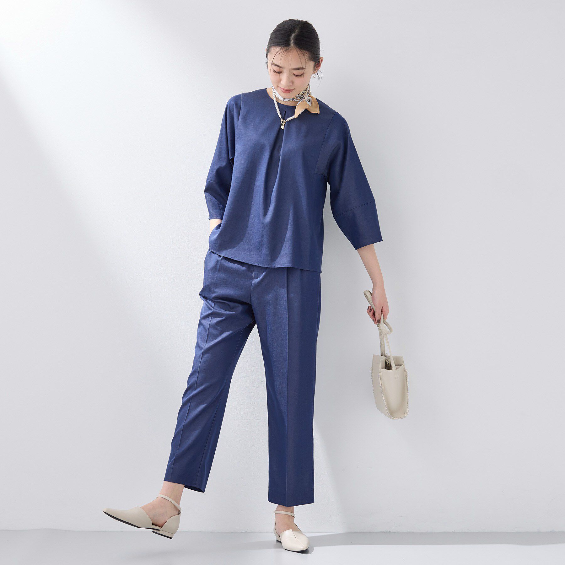 INDIVI「【洗える／UVケア／SETUP可能】デニムライクテーパードパンツ」|その他|