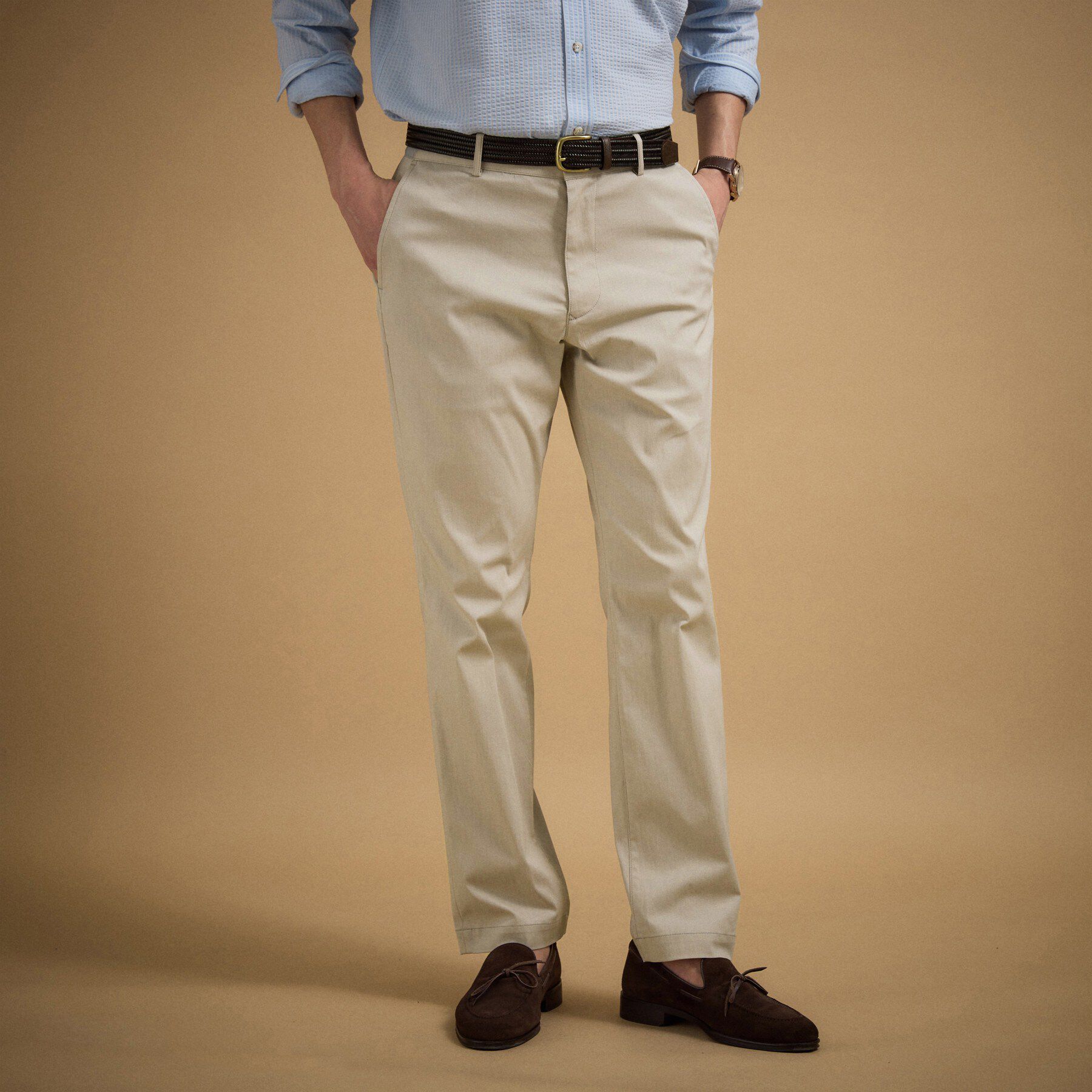 TAKEO KIKUCHI「【ON／OFF兼用】サイドゴアウエスト オールシーズン ストレートパンツ」|その他|ピンクベージュ(05