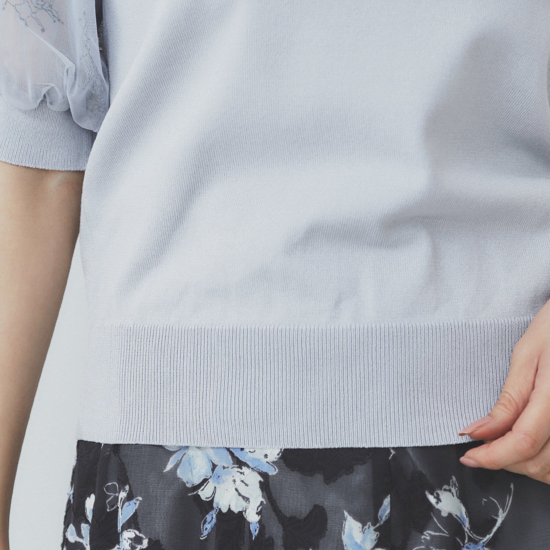 index「チュールレーススリーブニット【洗濯機洗い可】」|ニット・セーター|