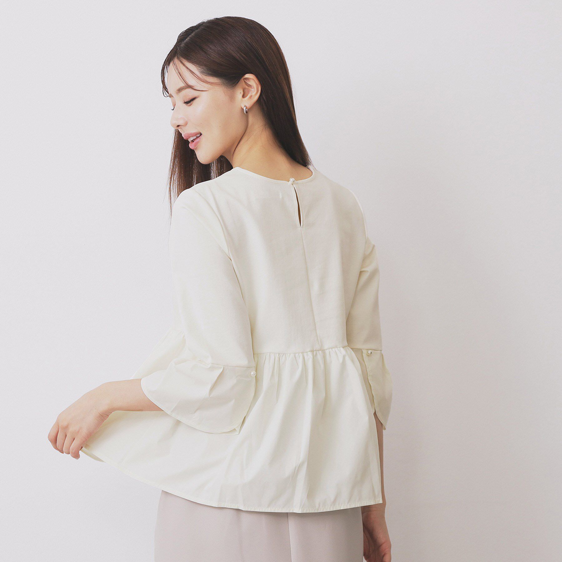 index「ドッキングペプラムトップス【洗濯機洗い可】」|Tシャツ・カットソー|