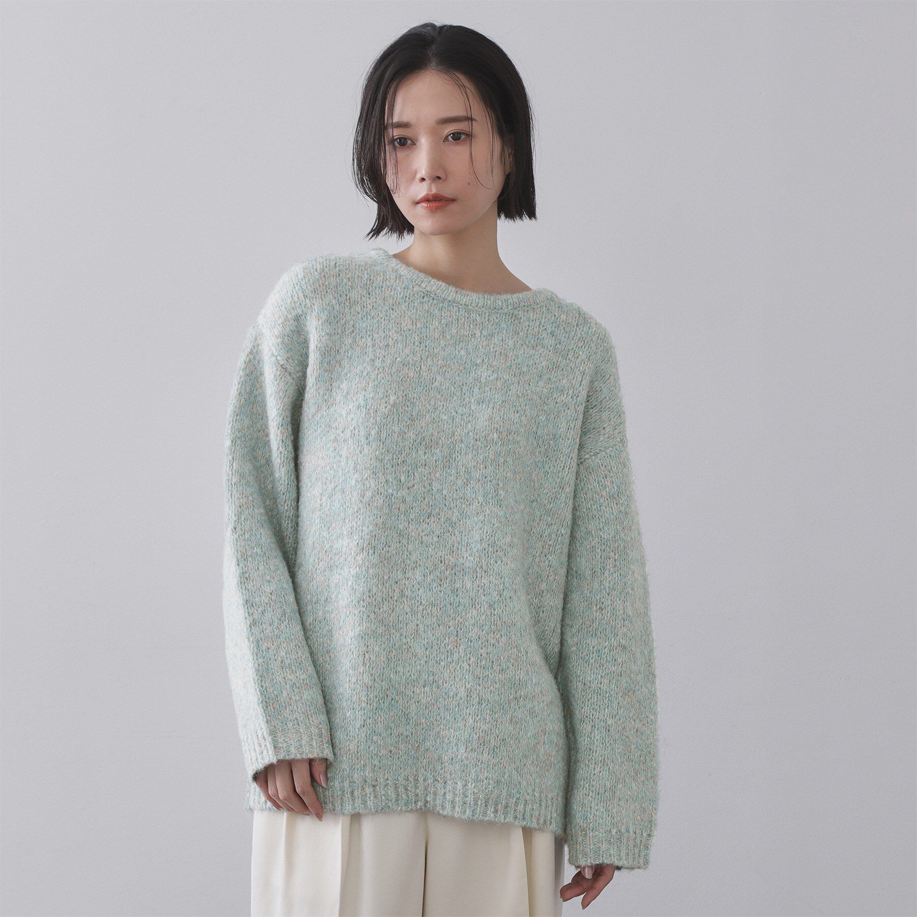 OPAQUE.CLIP「カラーMIXリラクシーミドルゲージニット【洗濯機OK】」|ニット・セーター|