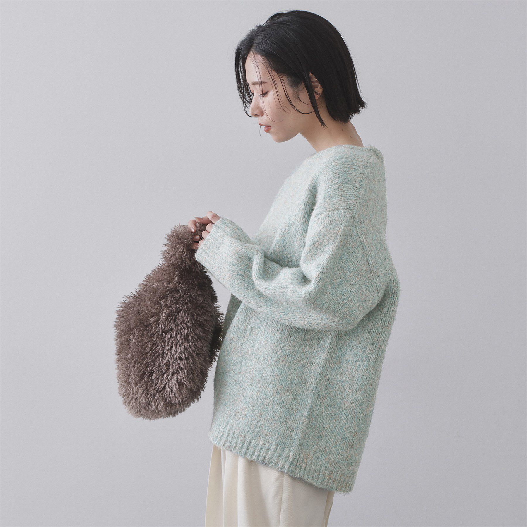 OPAQUE.CLIP「カラーMIXリラクシーミドルゲージニット【洗濯機OK】」|ニット・セーター|