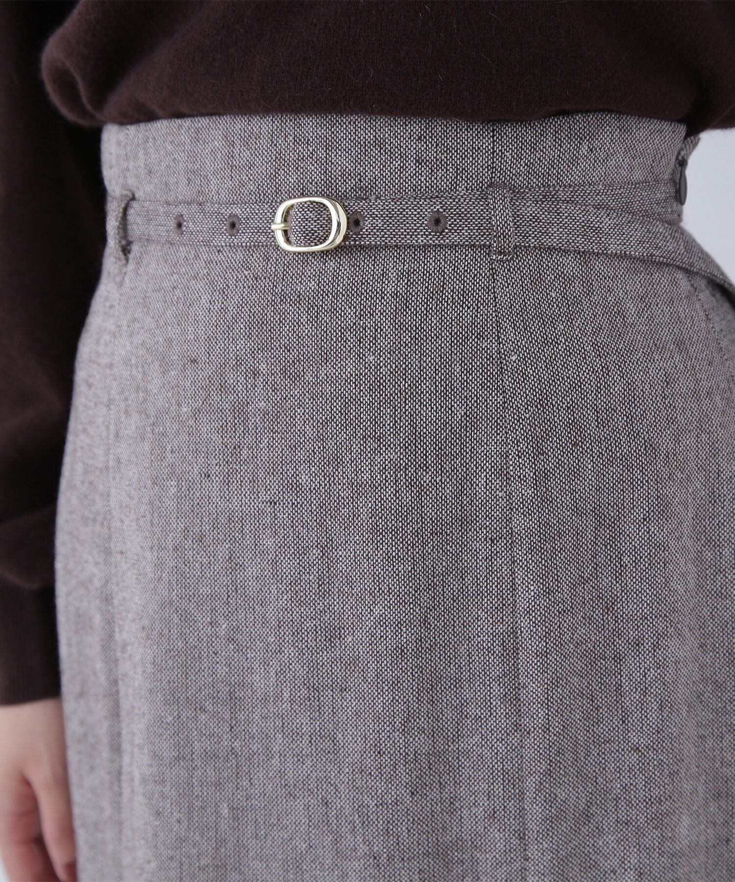  「ツイーディーベルテッドマーメイドスカート」|スカート|