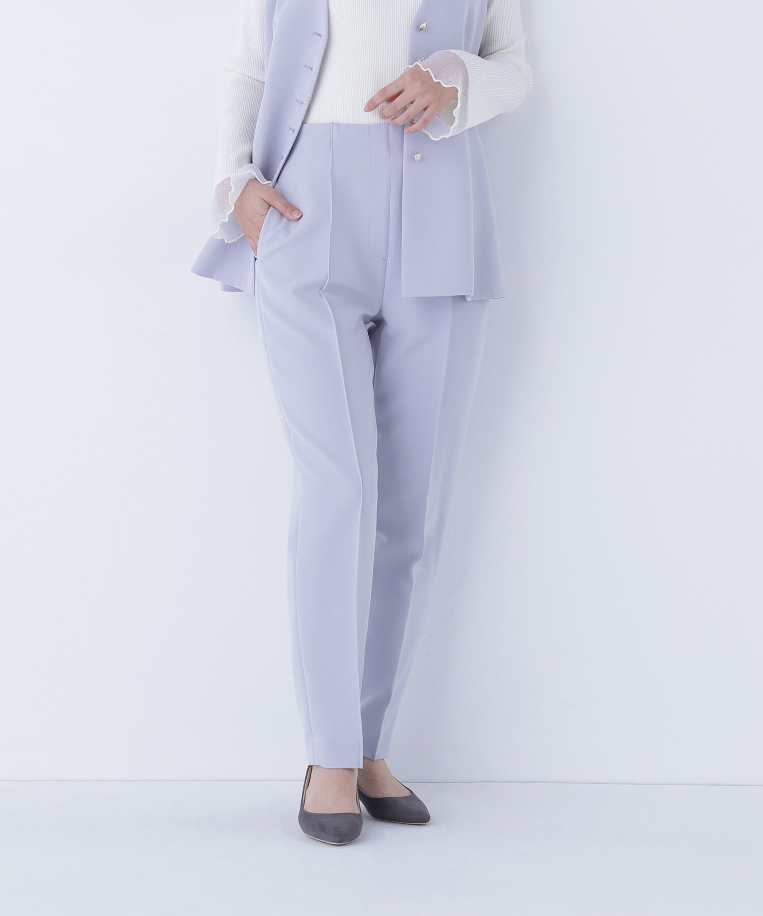  「フロントボタンペプラムジレ SETUP テーパードパンツ」|その他|