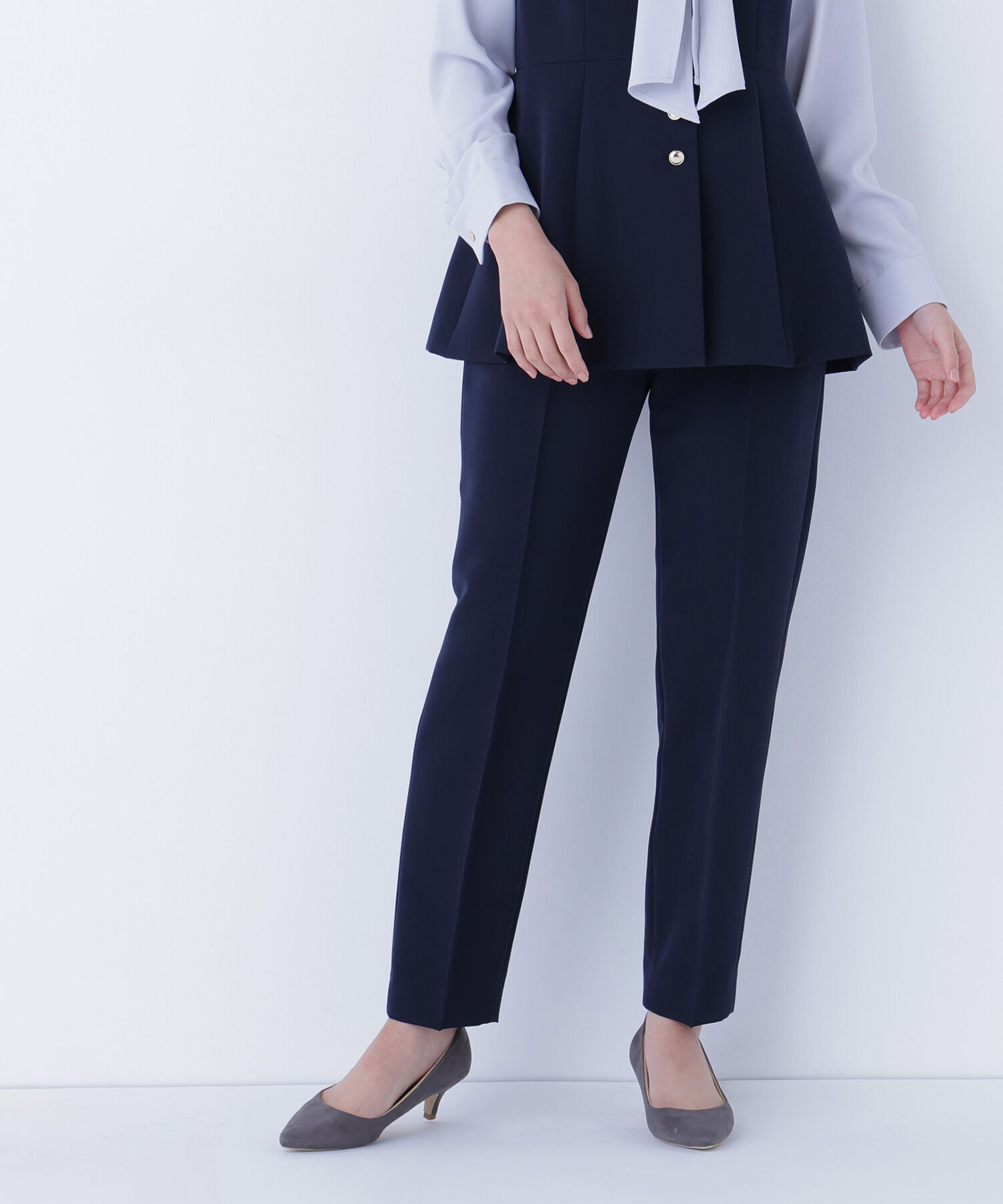  「フロントボタンペプラムジレ SETUP テーパードパンツ」|その他|