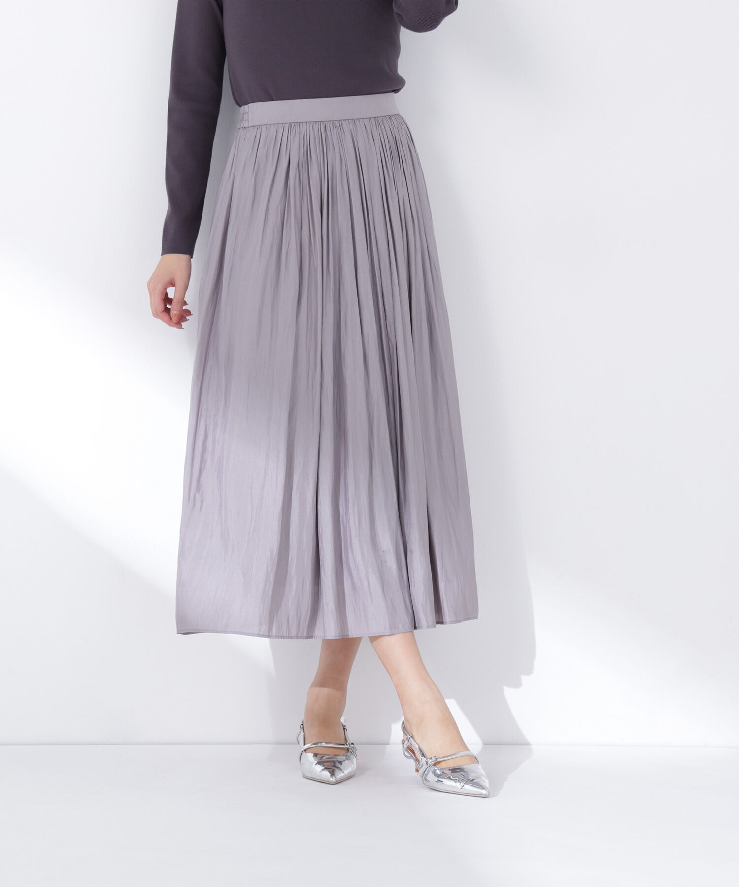  「割繊ギャザースカート」|スカート|