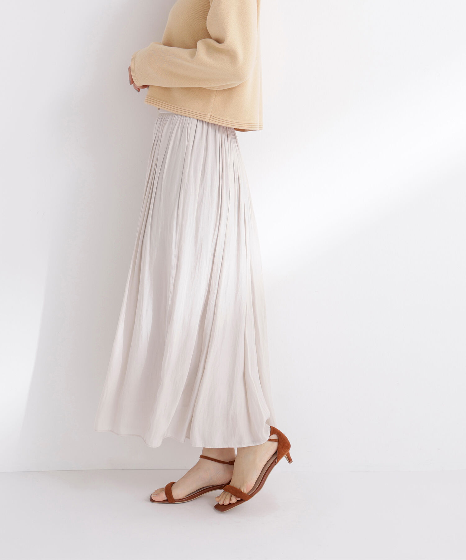  「割繊ギャザースカート」|スカート|