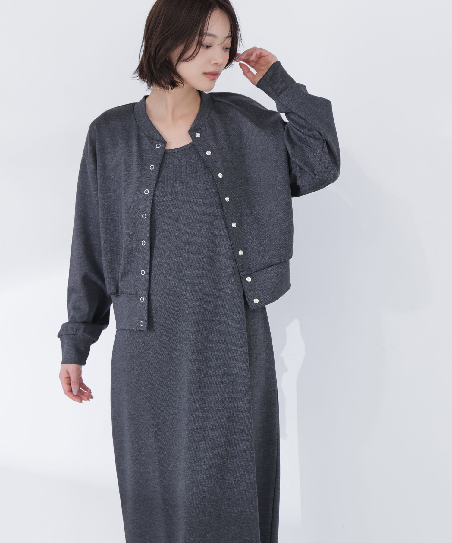  「カーデセットナローワンピース」|ワンピース|