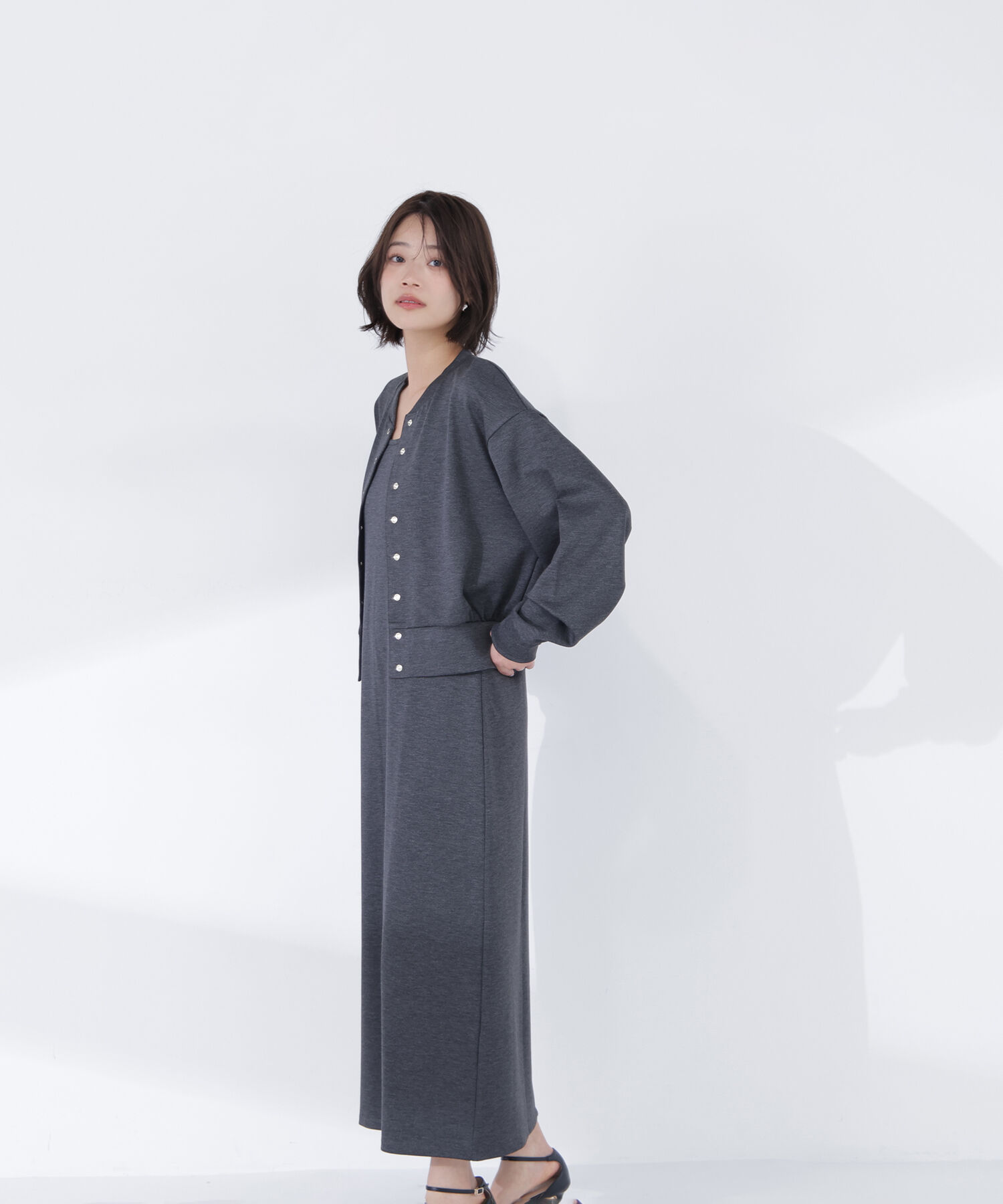  「カーデセットナローワンピース」|ワンピース|