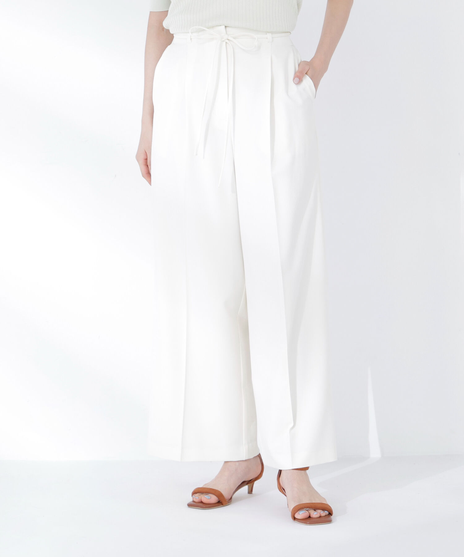  「ナローリボンタックワイドパンツ」|その他|