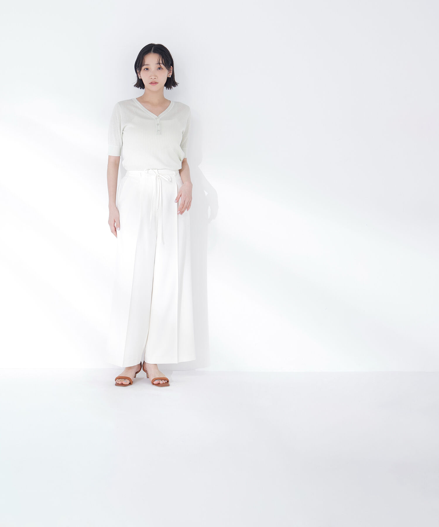  「ナローリボンタックワイドパンツ」|その他|