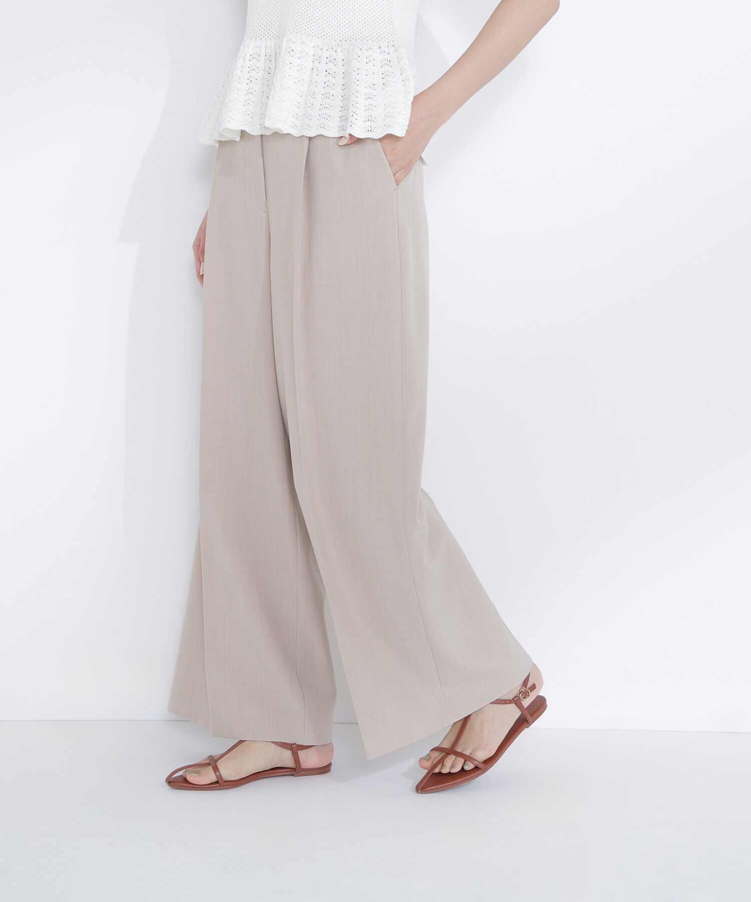  「ナローリボンタックワイドパンツ」|その他|