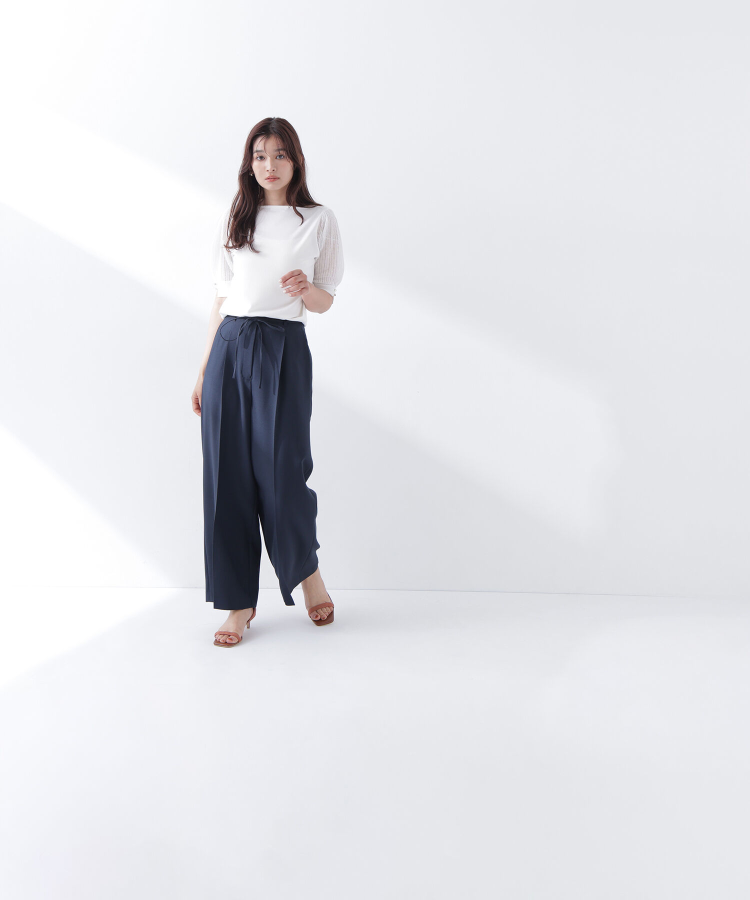  「ナローリボンタックワイドパンツ」|その他|