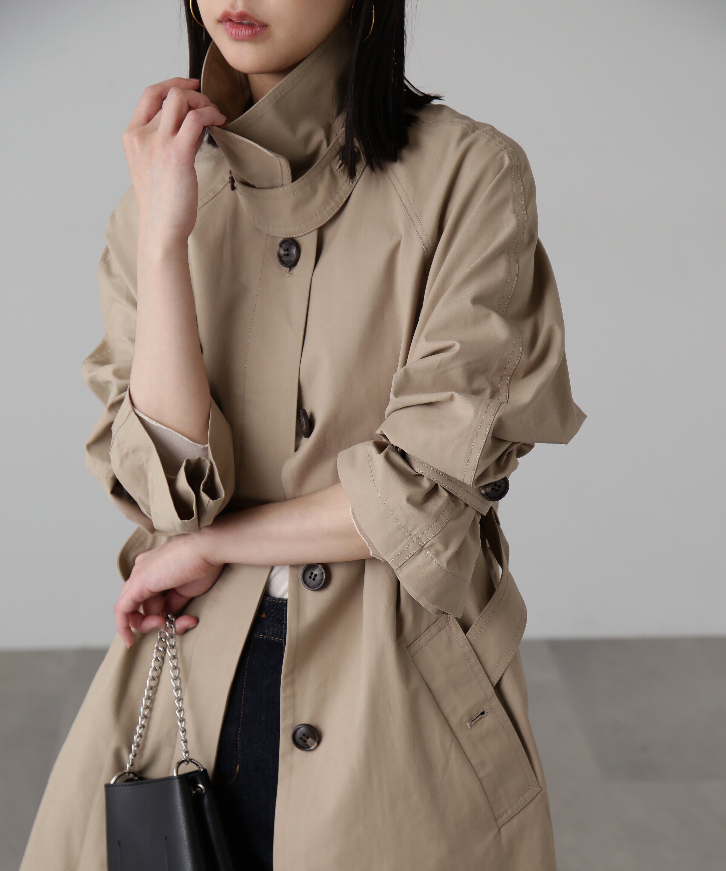  「２ｗａｙスタンドカラーコート」|その他|ベージュ1