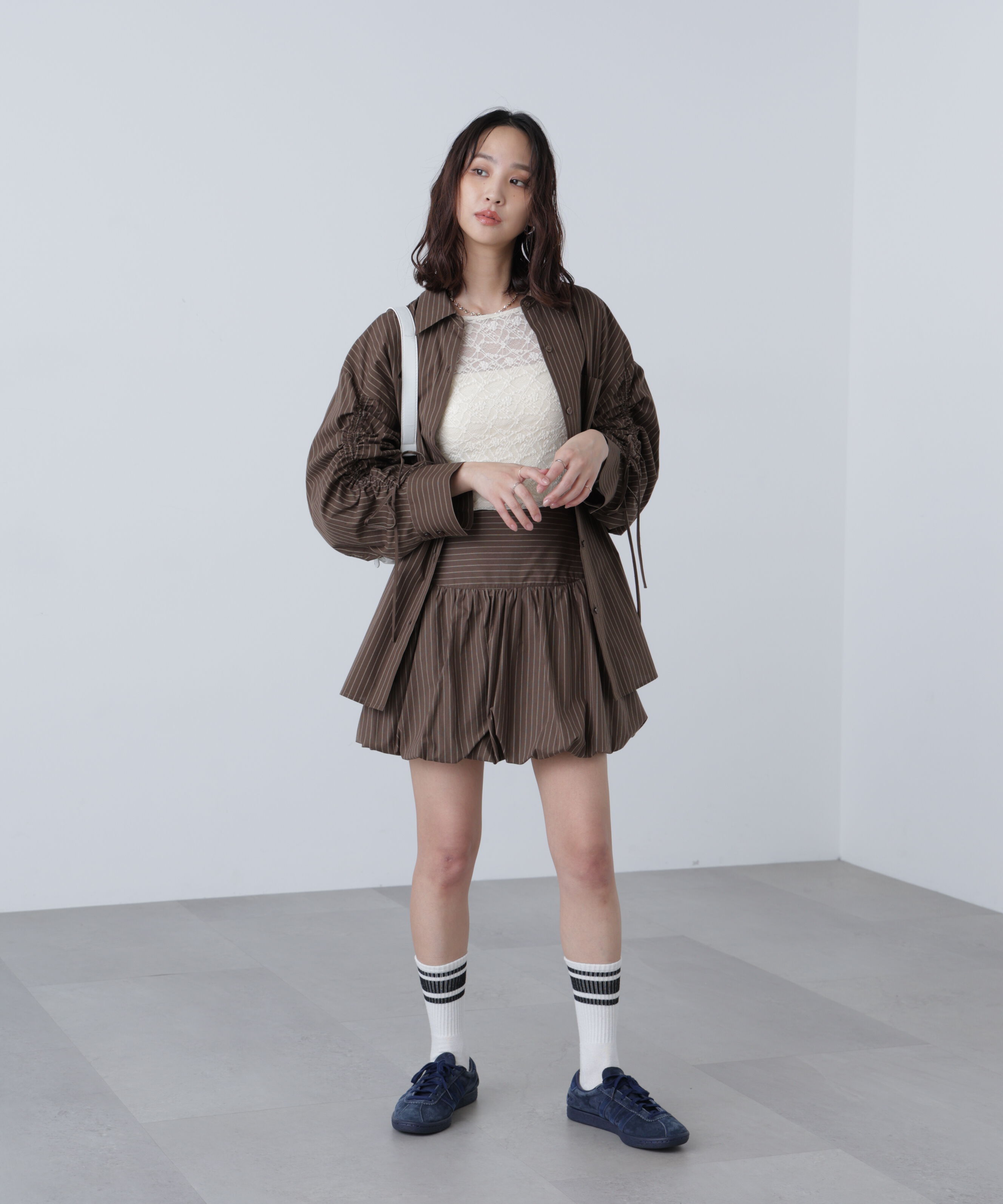  「袖シャーリングオーバーシャツ」|シャツ・ブラウス|