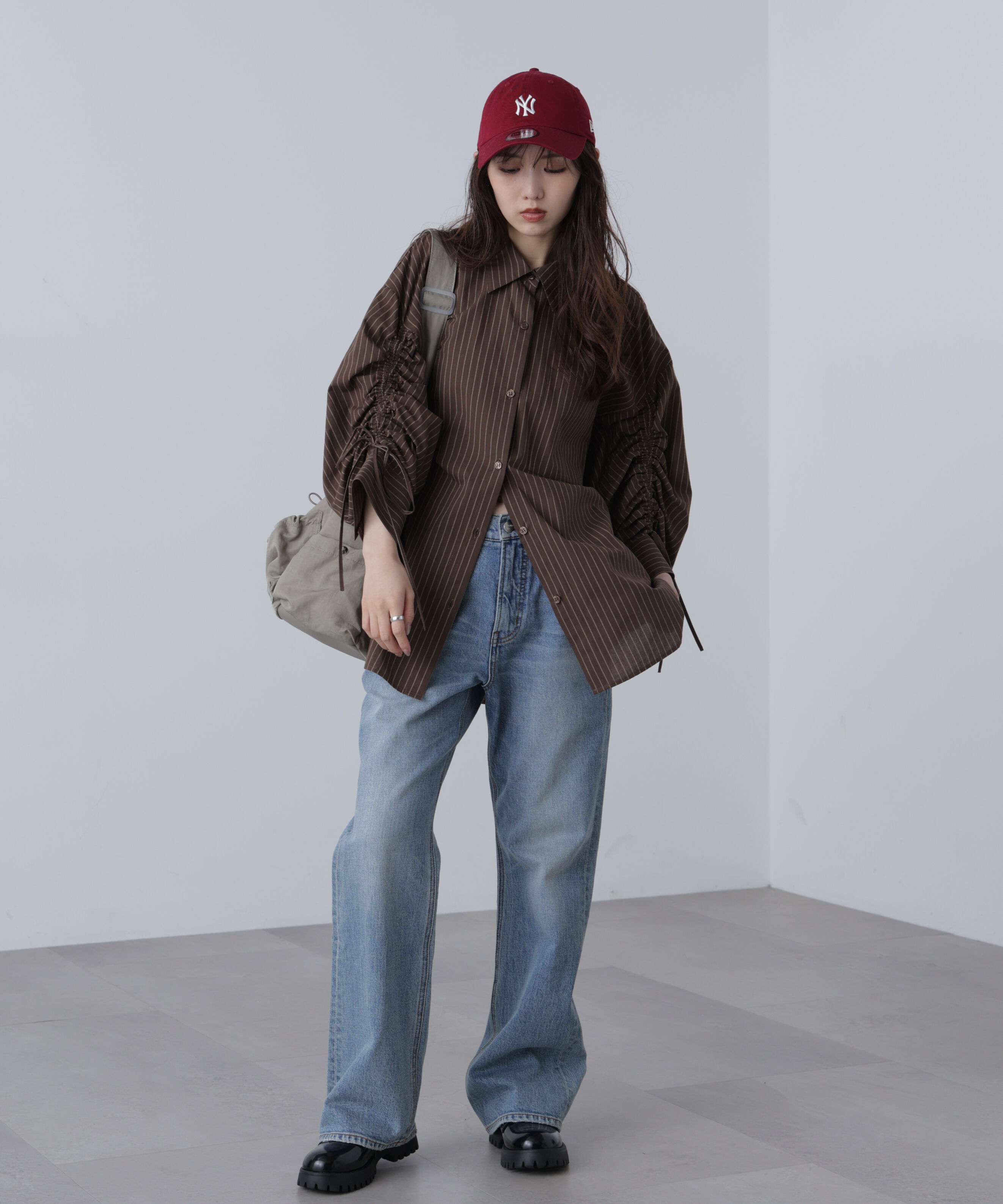  「袖シャーリングオーバーシャツ」|シャツ・ブラウス|