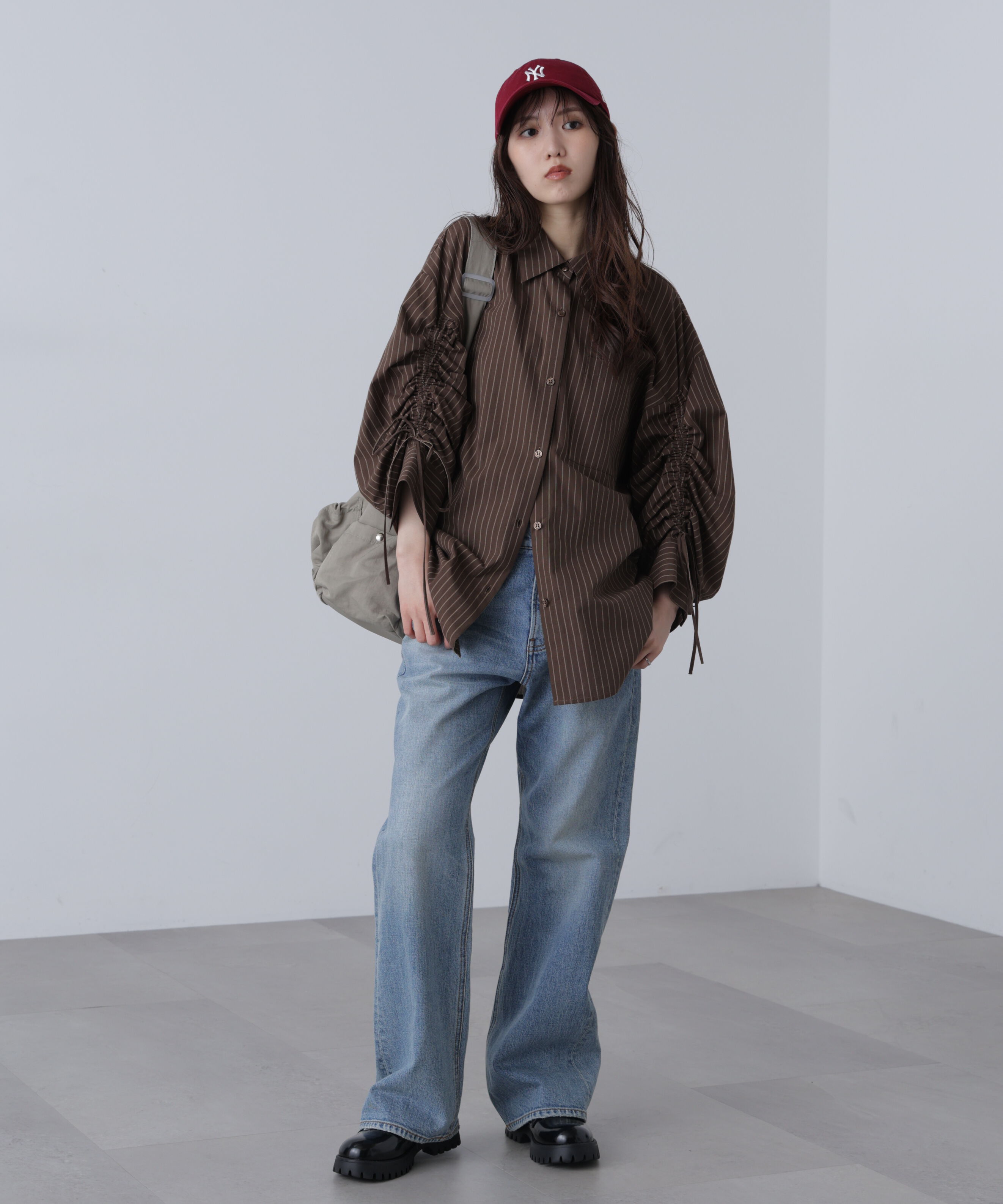  「袖シャーリングオーバーシャツ」|シャツ・ブラウス|